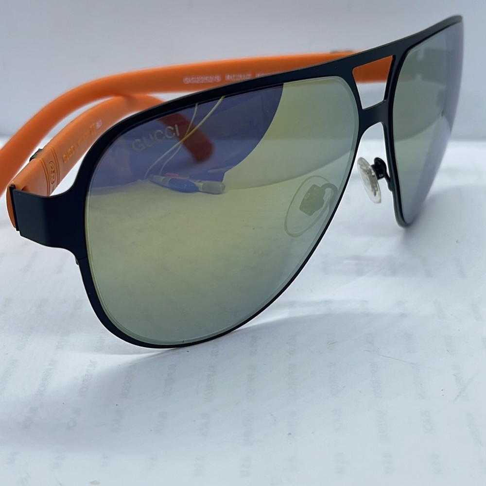 Brand new Gucci Sunglass Unisex GG2252/s Black with Orange Mirror lenses - Picture 8 of 8